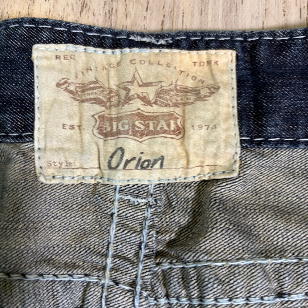Big‎ Star Mens Orion Straight LegJeans Limited Vtg Buckle Size 40R Distressed - Picture 10 of 14